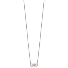 14K Two-Tone Lab Grown Diamond Heart Infinity Necklace