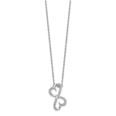 10k White Gold Diamond Heart 18 inch Necklace