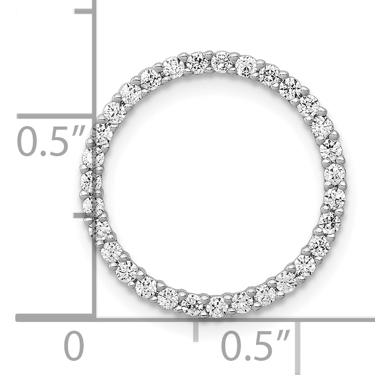 10k White Gold 3/8ct. Diamond Circle Chain Slide