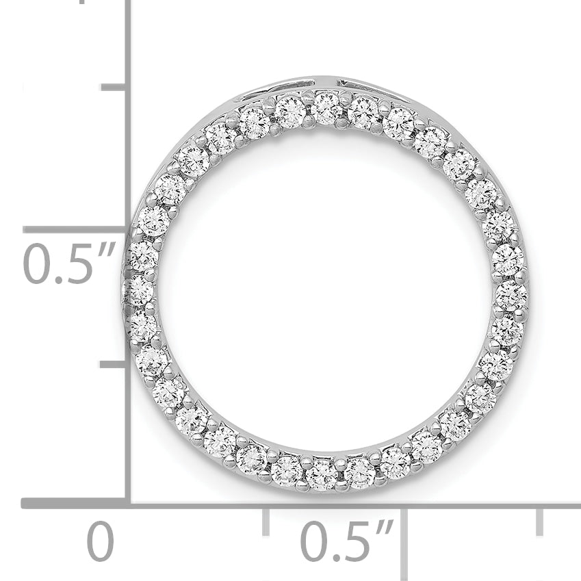 10k White Gold 1/2ct. Diamond Circle Chain Slide