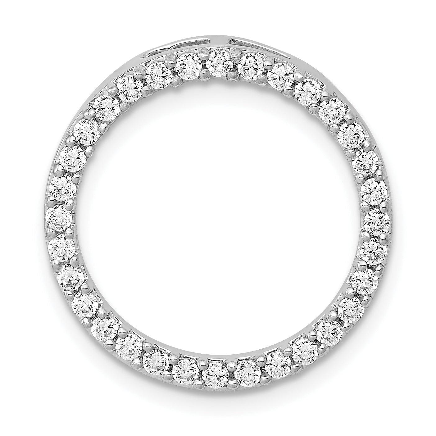 10k White Gold 1/2ct. Diamond Circle Chain Slide