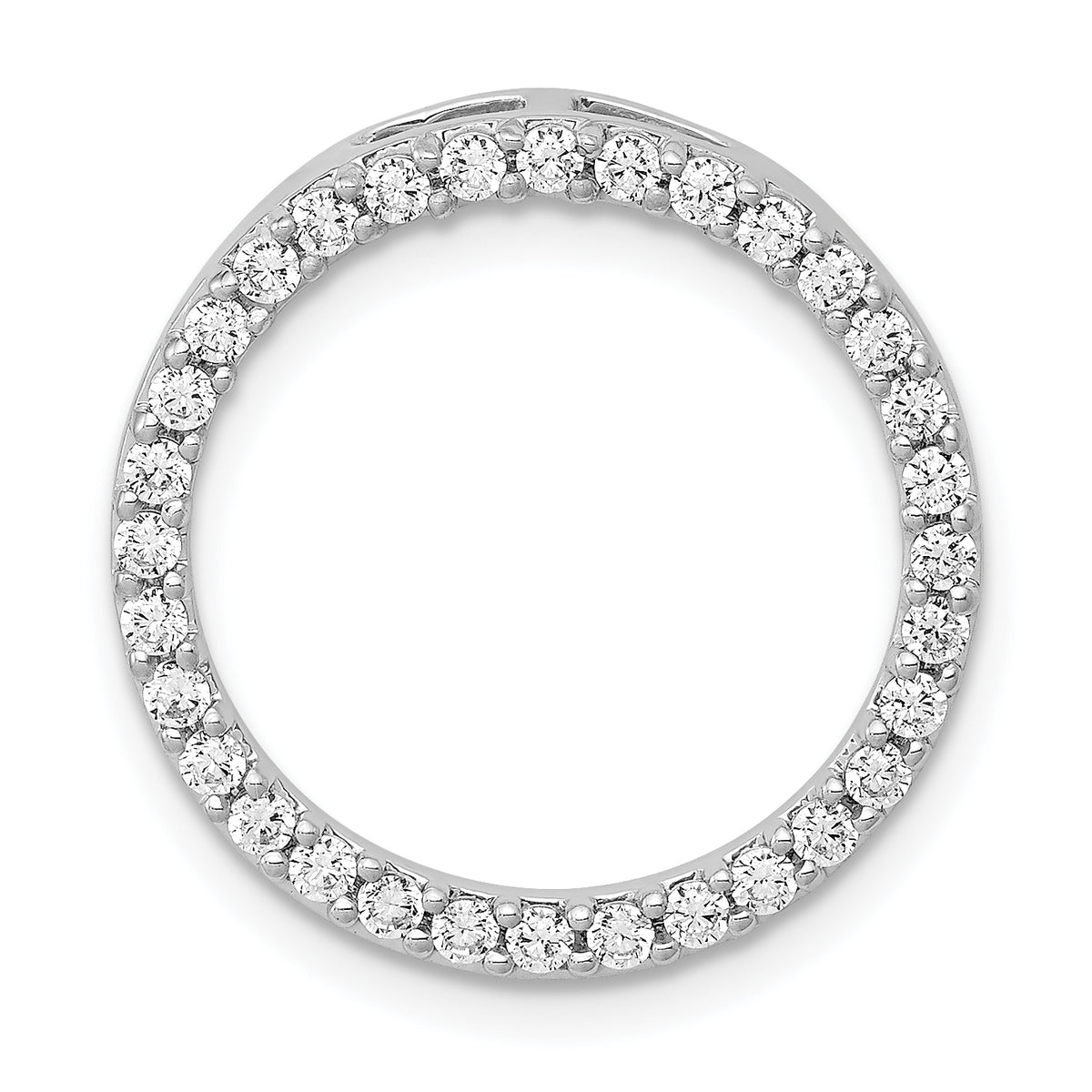 10k White Gold 1/2ct. Diamond Circle Chain Slide