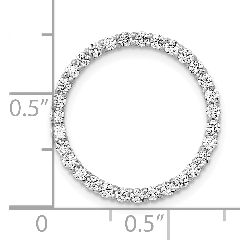 10k White Gold 5/8ct. Diamond Circle Chain Slide