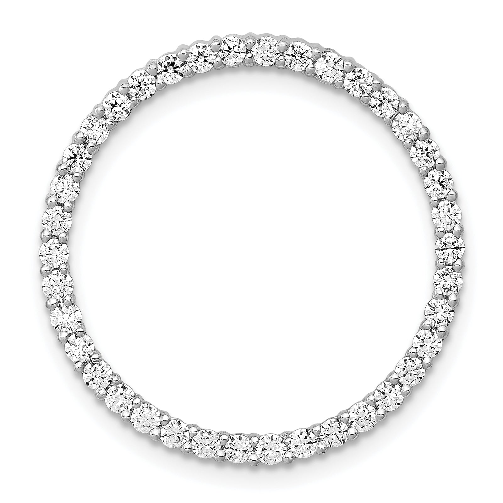 10k White Gold 3/4ct. Diamond Circle Chain Slide