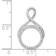 14K White Gold Lab Grown Diamond Fancy Circle Chain Slide