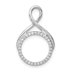 14K White Gold Lab Grown Diamond Fancy Circle Chain Slide