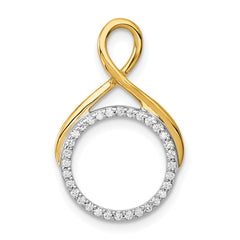 14K Two-tone Lab Grown Diamond Fancy Circle Chain Slide