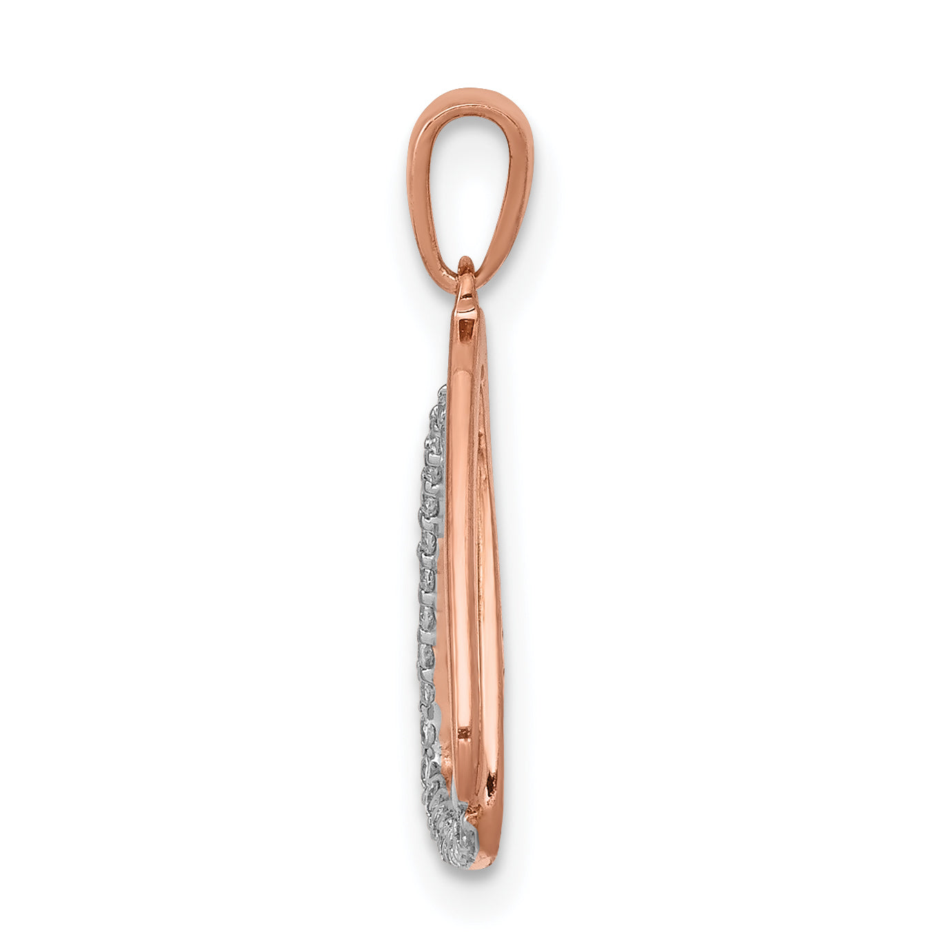 14K Rose Gold Lab Grown Diamond Double Triangle Pendant