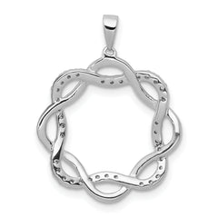 14K White Gold Lab Grown Diamond Twisted Pendant