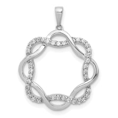 14K White Gold Lab Grown Diamond Twisted Pendant