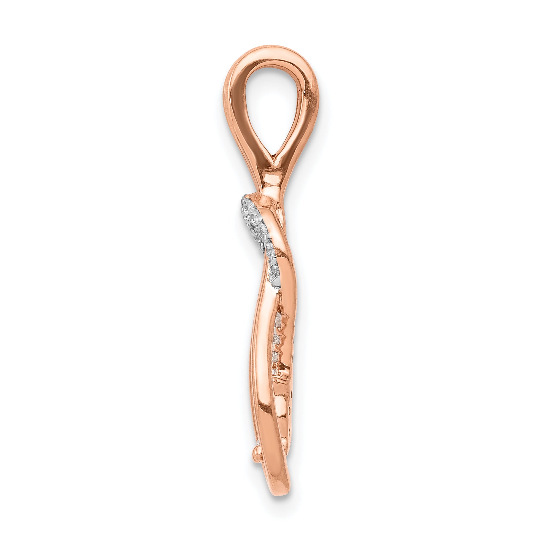 14K Rose Gold Lab Grown Diamond Knot Slide Pendant