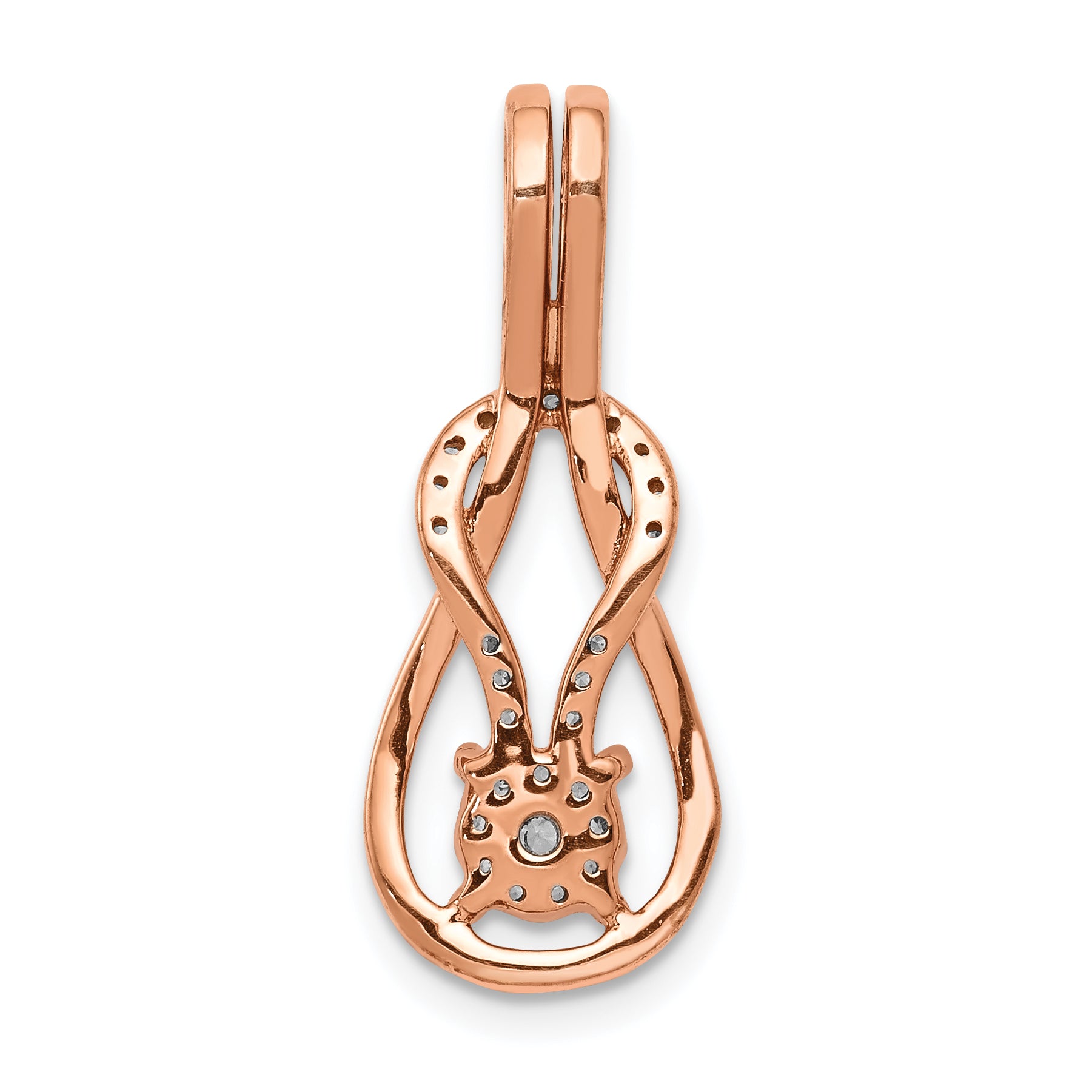 14K Rose Gold Lab Grown Diamond Knot Slide Pendant