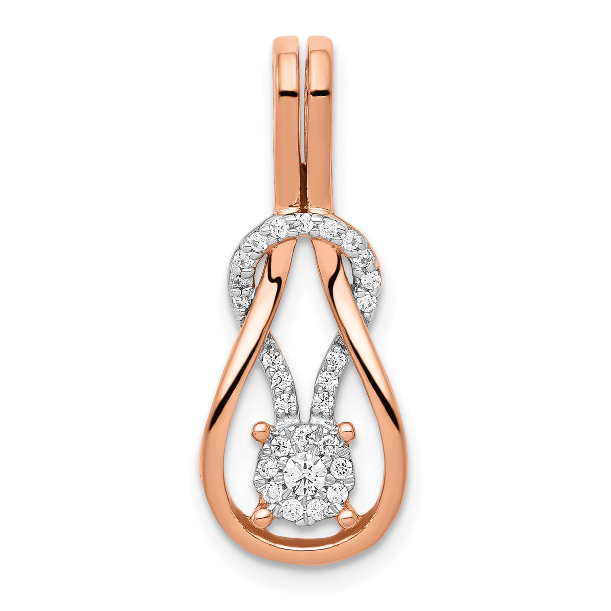 14K Rose Gold Lab Grown Diamond Knot Slide Pendant