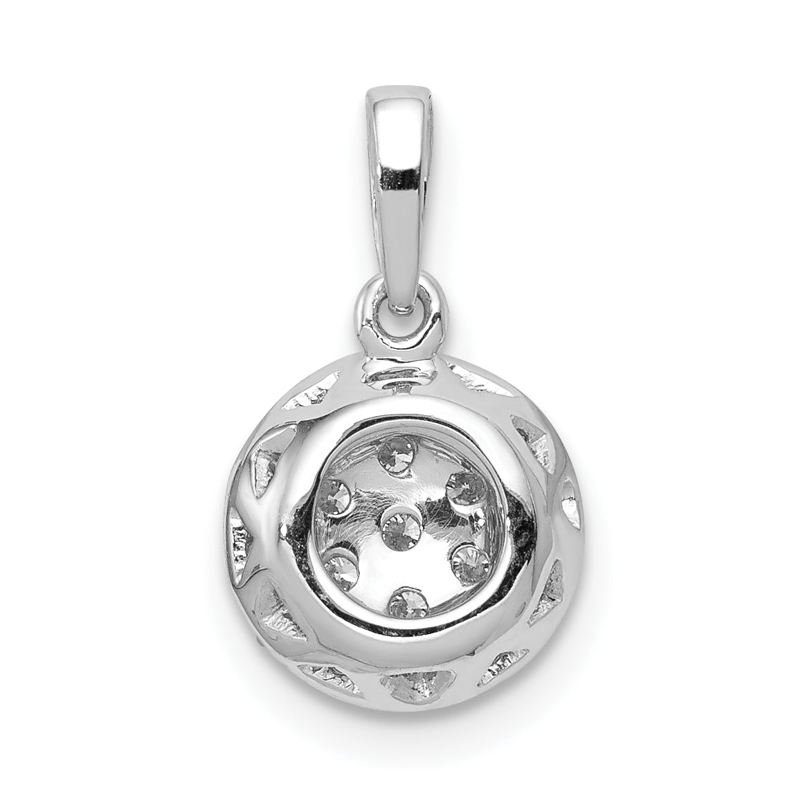 10k White Gold 1/4ct. Diamond Round Halo Cluster Pendant