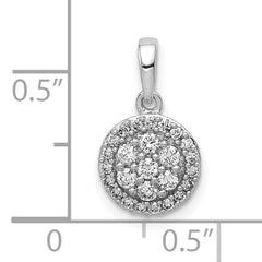 10k White Gold 1/4ct. Diamond Round Halo Cluster Pendant