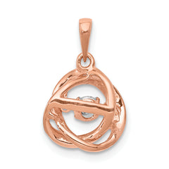 14K Rose Gold Lab Grown Diamond Vibrant Intertwined Rings Pendant