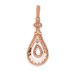 14K Rose Gold Lab Grown Diamond Double Teardrop Dangle Pendant