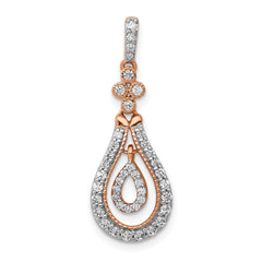 14K Rose Gold Lab Grown Diamond Double Teardrop Dangle Pendant