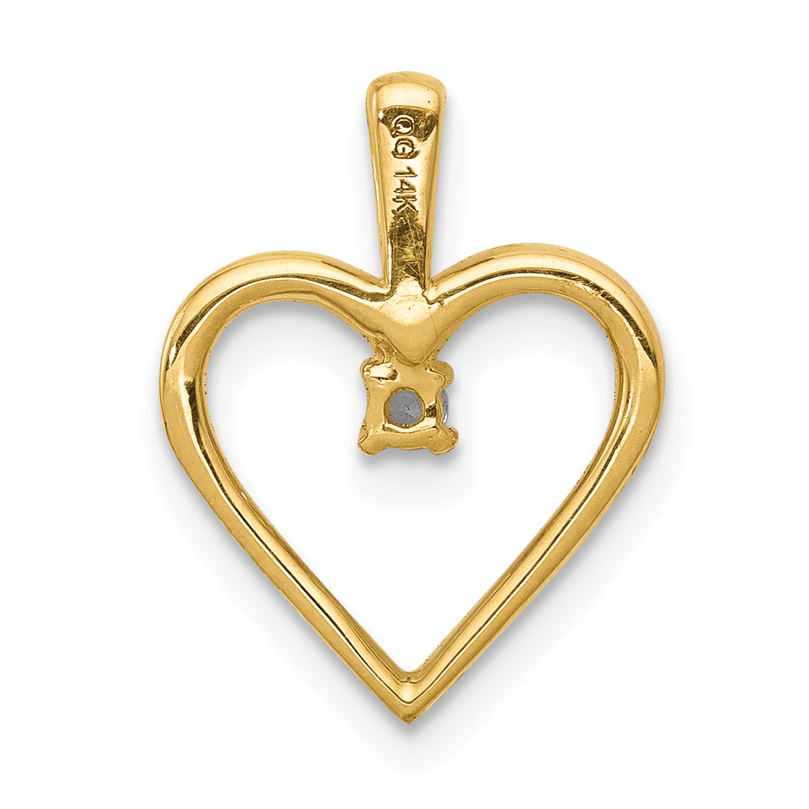 10K AA .03ct. Diamond Heart Pendant