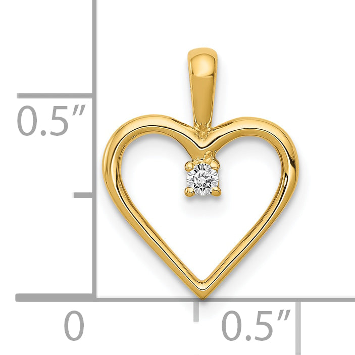 10K AA .03ct. Diamond Heart Pendant