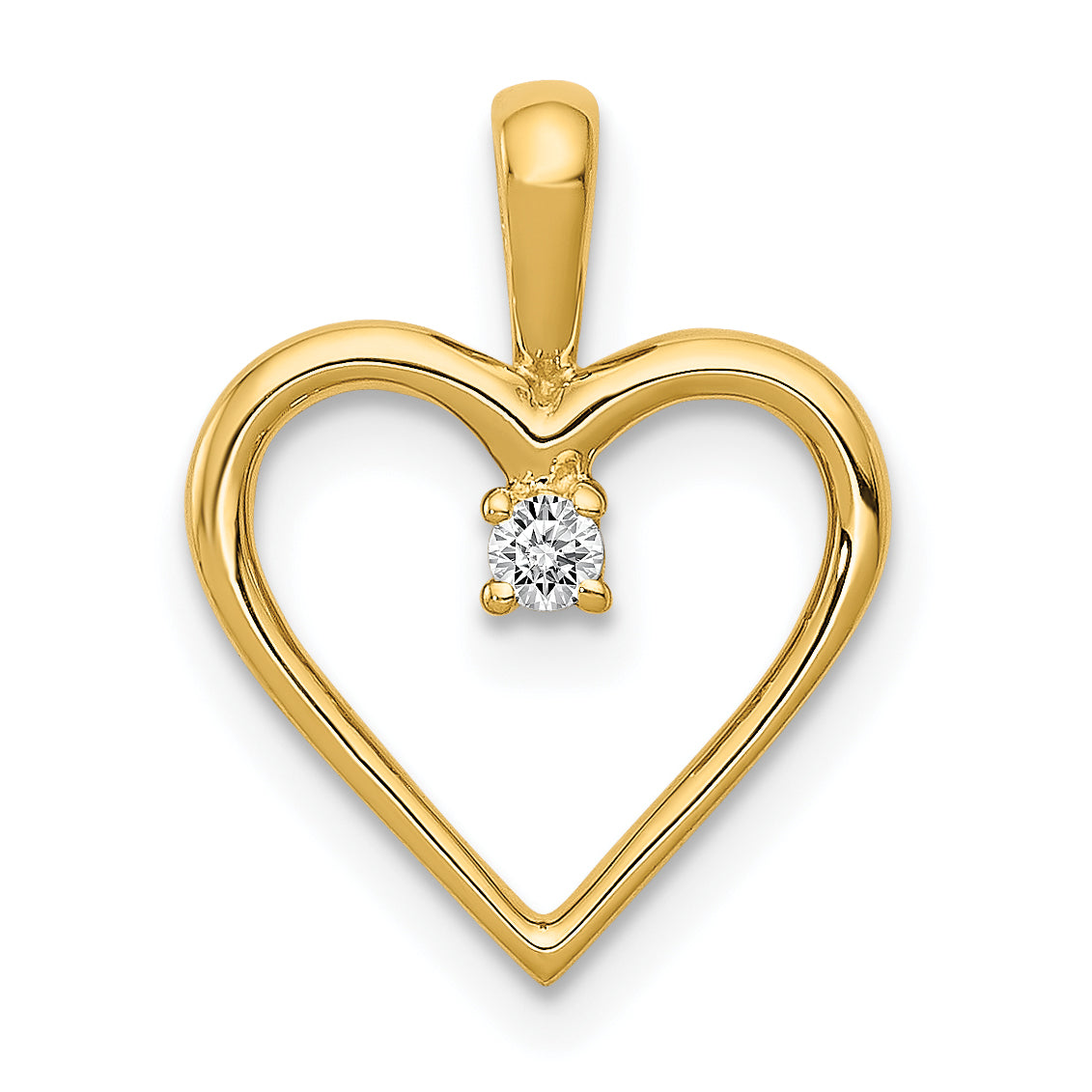 10K AA .03ct. Diamond Heart Pendant