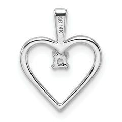 14k White Gold Heart Pendant Mounting