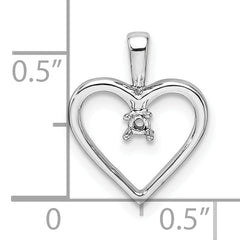 14k White Gold Heart Pendant Mounting