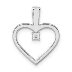 14k White Gold AA .05ct. Diamond Heart Pendant