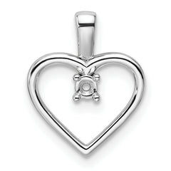 14k White Gold Heart Pendant .05ct. Mounting