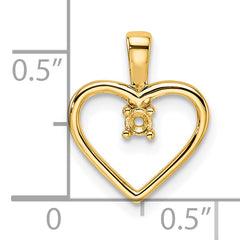 14k Heart Pendant .05ct. Mounting