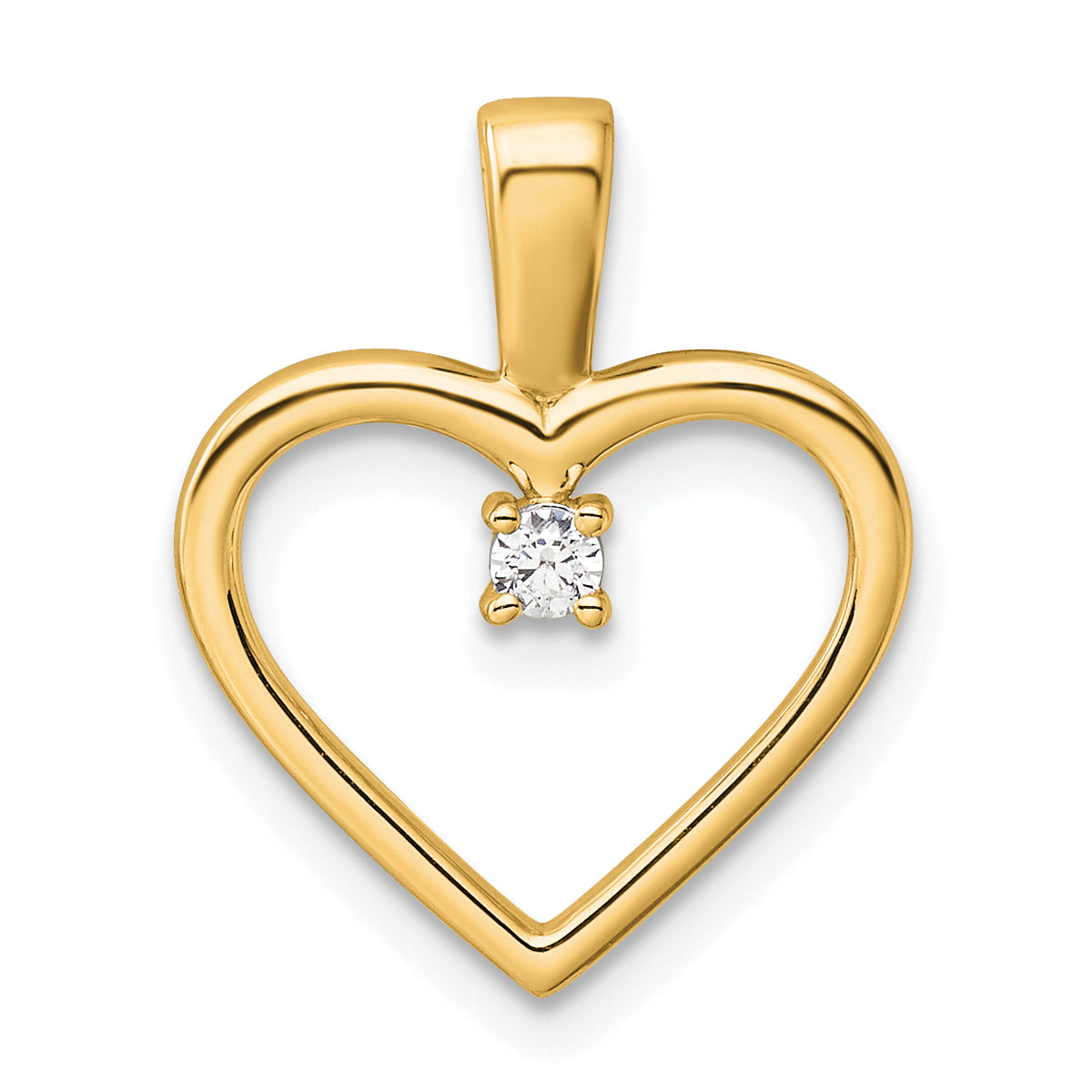 14K AA .05ct. Diamond Heart Pendant