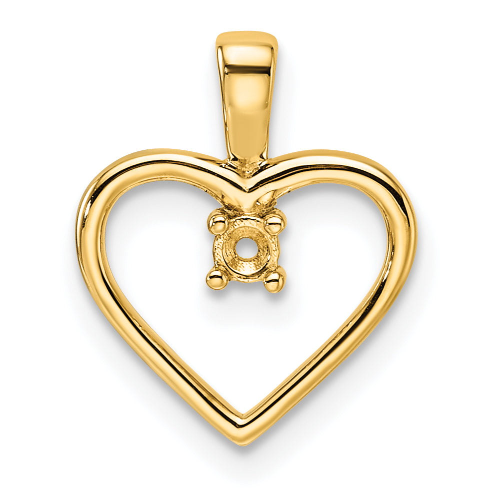 14k Heart Pendant .05ct. Mounting