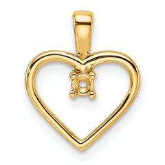 14k Heart Pendant .05ct. Mounting