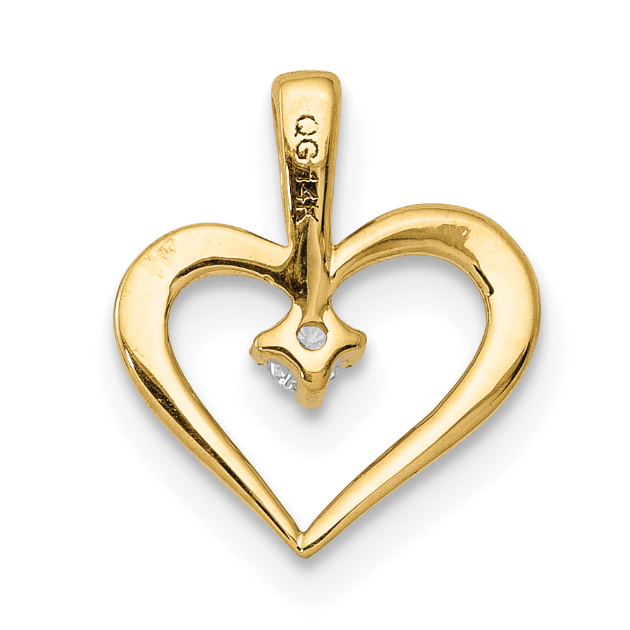 10K AA .02ct. Diamond Heart Pendant