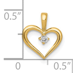 10K AA .02ct. Diamond Heart Pendant