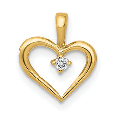 10K AA .02ct. Diamond Heart Pendant