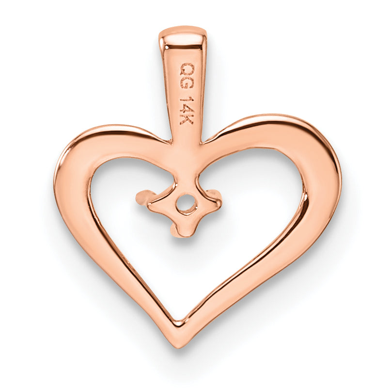 14k Rose Gold Heart Pendant Mounting