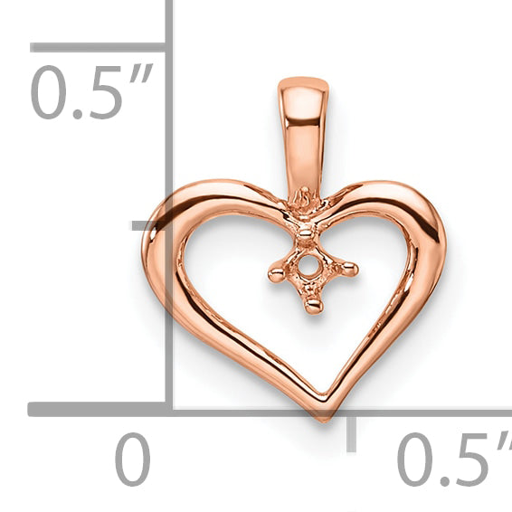 14k Rose Gold Heart Pendant Mounting