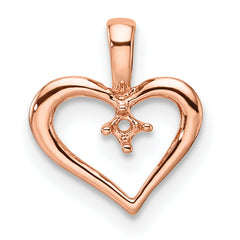 14k Rose Gold Heart Pendant Mounting