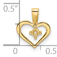 14k Heart Pendant Mounting