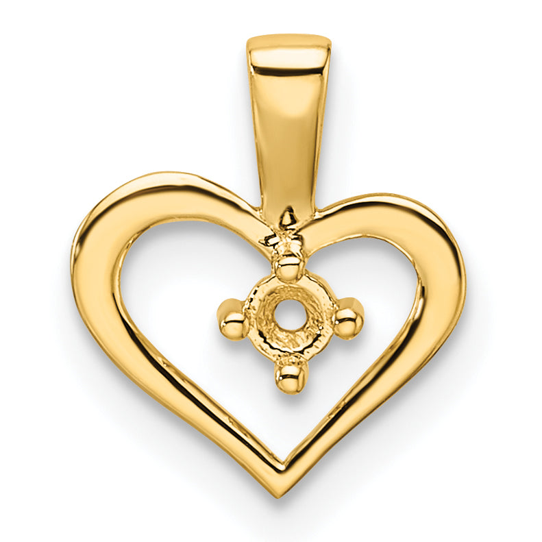 14k Heart Pendant Mounting