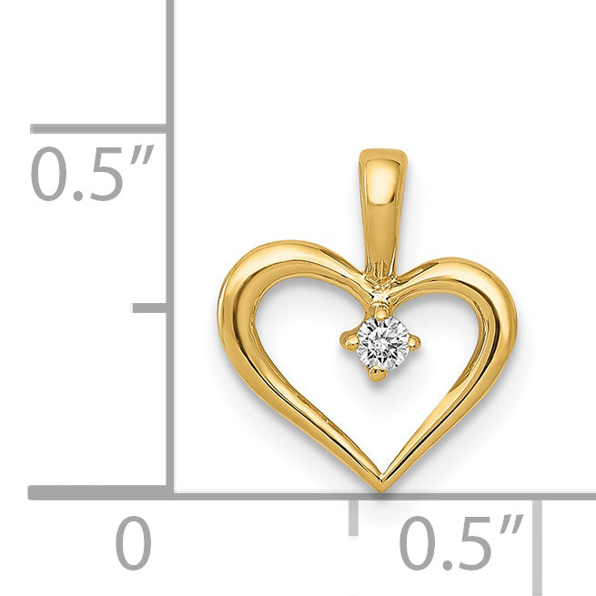 14k AA .02ct. Diamond Heart Pendant