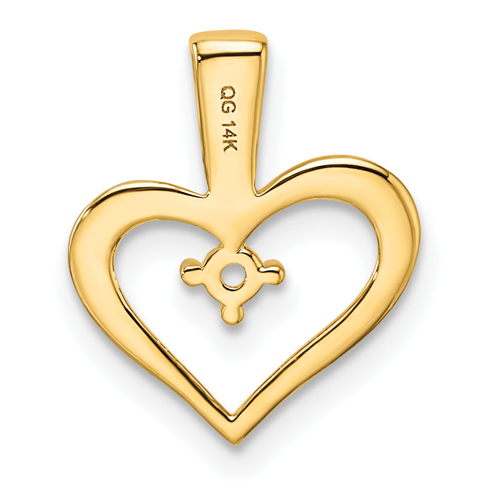 14k Heart Pendant .05ct. Mounting