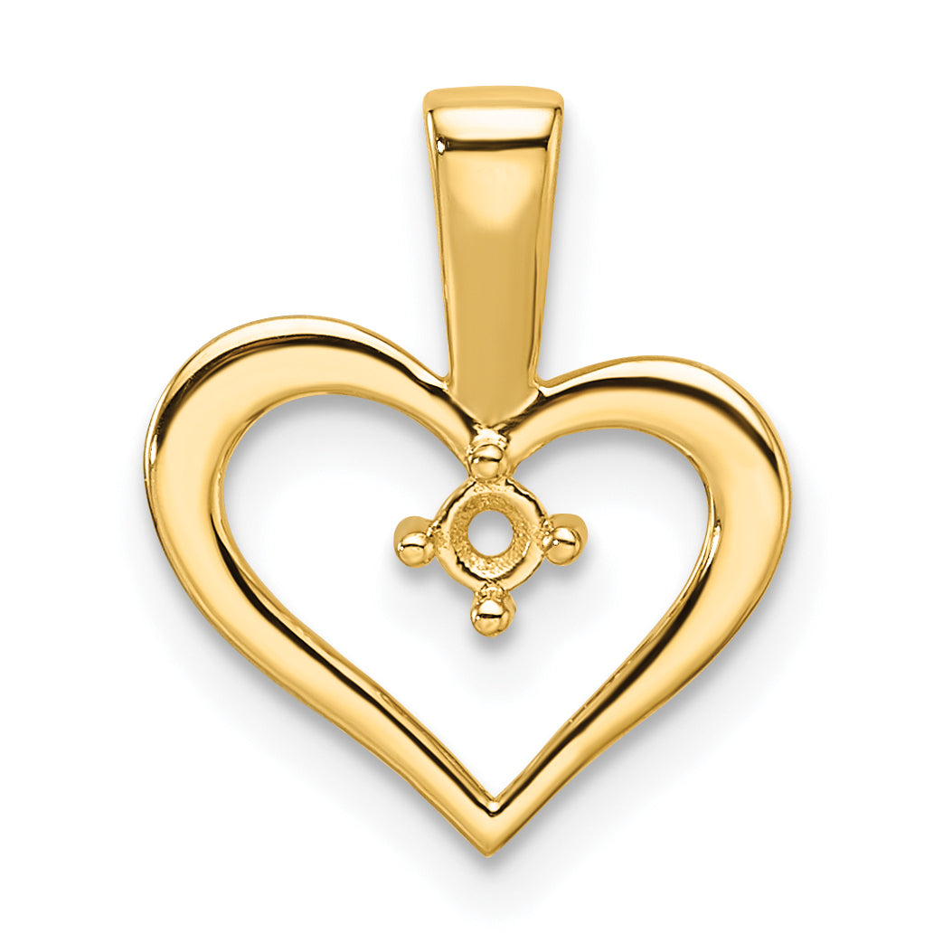 14k Heart Pendant .05ct. Mounting