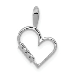 14k White Gold AA 1/20ct. Diamond Heart Pendant