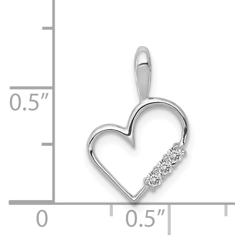 14k White Gold AA 1/20ct. Diamond Heart Pendant