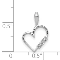 14k White Gold AA 1/20ct. Diamond Heart Pendant