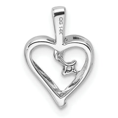 14k White Gold Heart Pendant Mounting