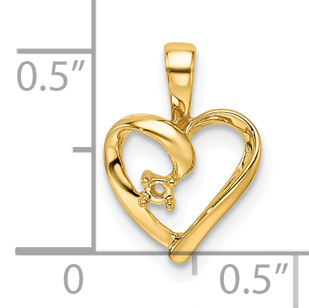 14k Heart Pendant Mounting