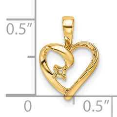 14k Heart Pendant Mounting